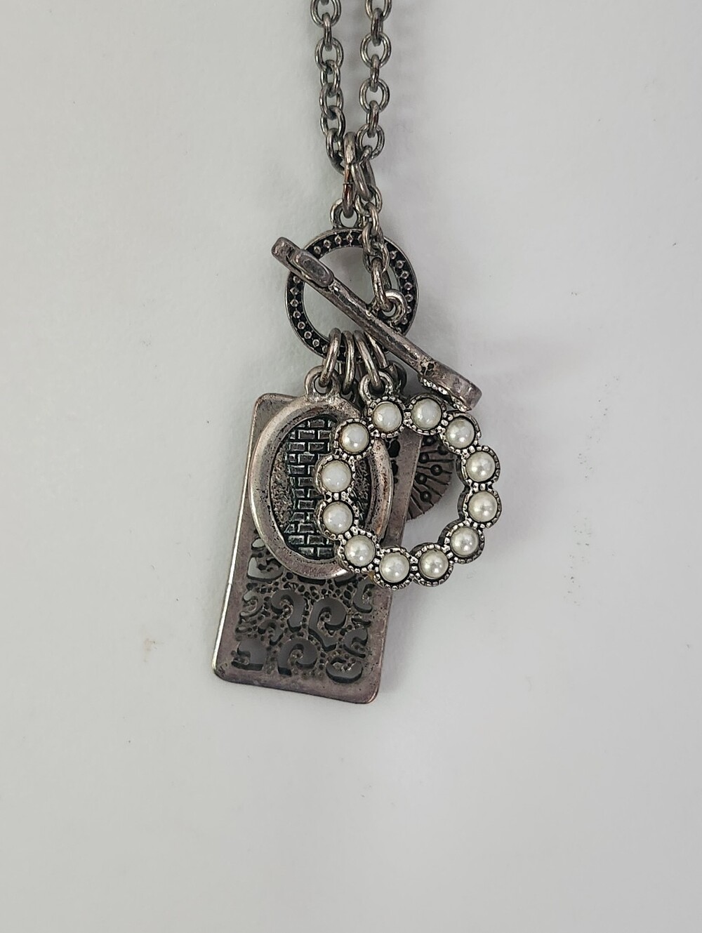 Silver-Tone Multi Charm Necklace